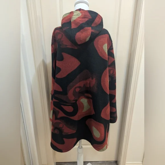 Unique multi colored hooded coat - Picture 5 of 9